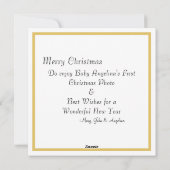 メリークリスマスベビー乳児ファミリーフォトカスタム シーズンカード (裏面)