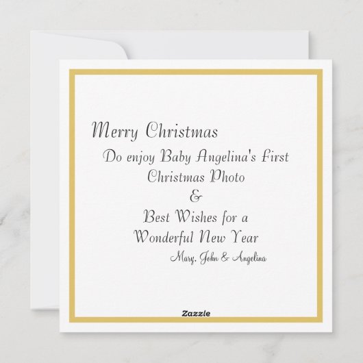 メリークリスマスベビー乳児ファミリーフォトカスタム シーズンカード (裏面)