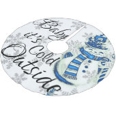 メリークリスマスベビー寒い外雪だるま ブラッシュドポリエステルツリースカート (アングル)