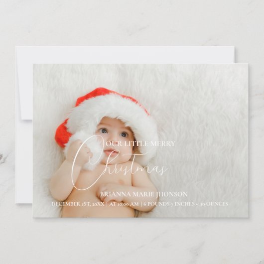 メリークリスマスベビー誕生のお知らせ 招待状 (正面)