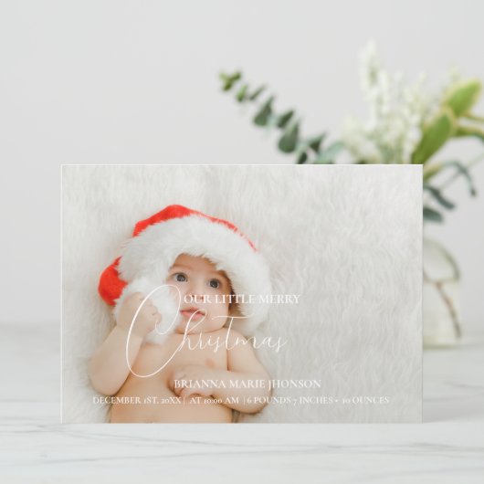 メリークリスマスベビー誕生のお知らせ 招待状 (スタンド正面)