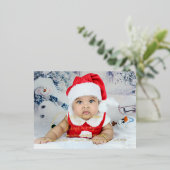 メリークリスマスベビー誕生のお知らせ 箔シーズンポストカード (立ち正面)