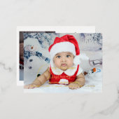 メリークリスマスベビー誕生のお知らせ 箔シーズンポストカード (正面/裏面)