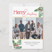 メリークリスマスベリーの枝の写真事業 シーズンカード (正面)