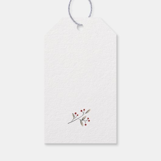 メリークリスマスベリーパーソナライズされた ギフトタグ (裏面)