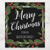 メリークリスマスベリーフローラ ワインラベル (シングルラベル)