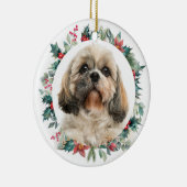 メリークリスマスベリーペットドッグパーソナライズされた写真 セラミックオーナメント (右)
