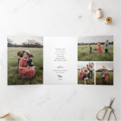 メリークリスマスベリーリースホリデーフォトカード 三つ折り招待状 (内部)