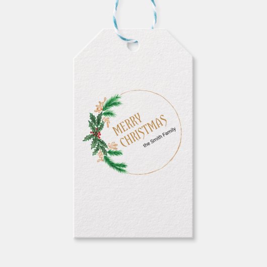 メリークリスマスベリーリース ギフトタグ (正面)