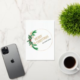 メリークリスマスベリーリース 箔グリーティングカード