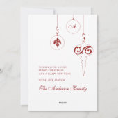 メリークリスマスベリーレッドモノグラムボーブル シーズンカード (裏面)