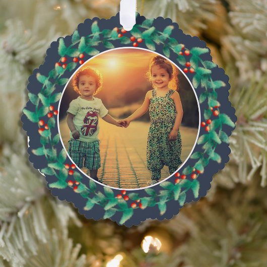 メリークリスマスベリー写真紙オーナメントカード オーナメントカード