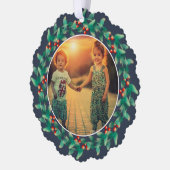 メリークリスマスベリー写真紙オーナメントカード オーナメントカード (左)