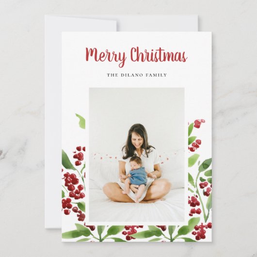 メリークリスマスベリー植物写真 シーズンカード (正面)