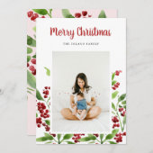 メリークリスマスベリー植物写真 シーズンカード (正面/裏面)