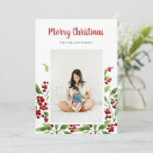 メリークリスマスベリー植物写真 シーズンカード (スタンド正面)