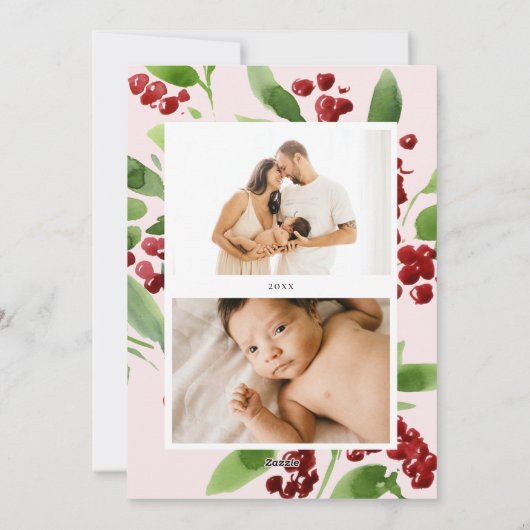 メリークリスマスベリー植物写真 シーズンカード (裏面)