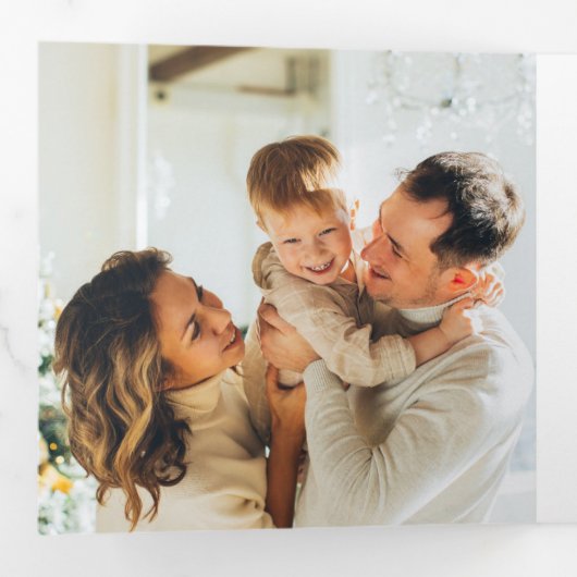 メリークリスマスベリ葉ーの写真 三つ折りクリスマスカード (内部最初)