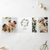 メリークリスマスベリ葉ーの写真 三つ折りクリスマスカード (内部)