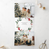 メリークリスマスベリ葉ーの写真 三つ折りクリスマスカード (内部)