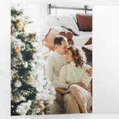 メリークリスマスベリ葉ーの写真 三つ折りクリスマスカード (内部最初)