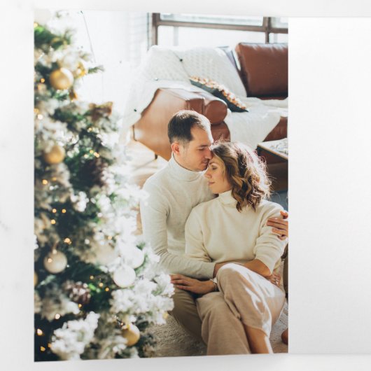 メリークリスマスベリ葉ーの写真 三つ折りクリスマスカード (内部最初)