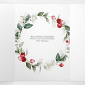メリークリスマスベリ葉ーの写真 三つ折りクリスマスカード (内部中)