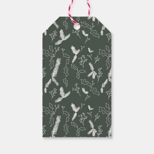 メリークリスマスベリ葉ーリースギフトラベル ギフトタグ (裏面)