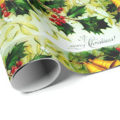 メリークリスマスベルとホリーヴィンテージ ラッピングペーパー (ロールコーナー)