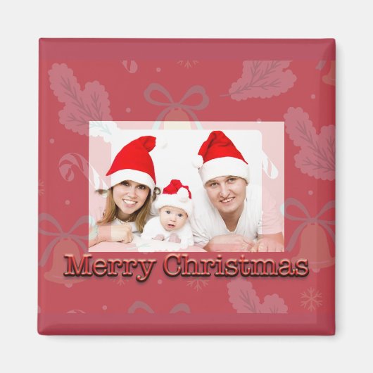 メリークリスマスベルと写真 マグネット (正面)