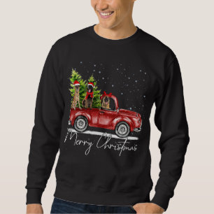 メリークリスマスベルギーマリノイスサンタレッドトラックX スウェットシャツ