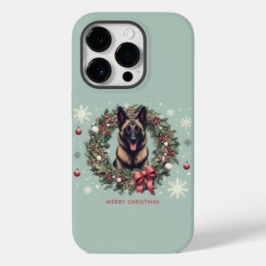 メリークリスマスベルギーマリノイスドッグクリスマス Case-Mate iPhoneケース (裏面)