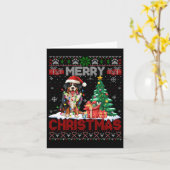 メリークリスマスベルネーズマウンテンドッグ恋人醜いXm カード (黄色い花)
