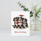 メリークリスマスベルネーズマウンテンドッグ ポストカード (スタンド正面)