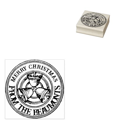 メリークリスマスベルパーソナライズされたズホリデーギフト ラバースタンプ (押印)