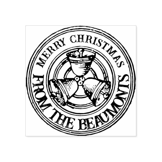 メリークリスマスベルパーソナライズされたズホリデーギフト ラバースタンプ (インプリント)