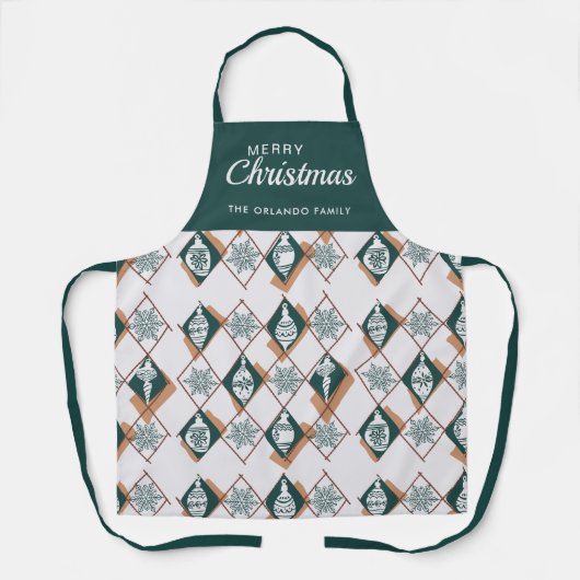メリークリスマスベーキングクルーグリーン エプロン (正面)