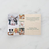 メリークリスマスベージュバーラップ写真年レビュー シーズンカード (内部)