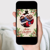 メリークリスマスベージュバーラップ写真年レビュー シーズンカード