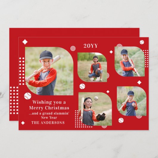 メリークリスマスベースボールスポーツ5写真家名 (正面/裏面)
