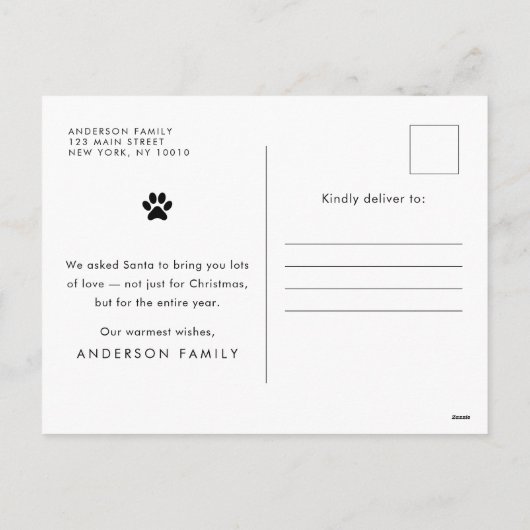 メリークリスマスペおもしろいッモダントのカスタム写真 シーズンポストカード (裏面)