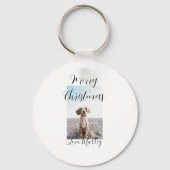 メリークリスマスペット犬の猫の写真の休日のギフト低 キーホルダー (裏面)