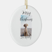 メリークリスマスペット犬の猫の写真の休日のギフト低 セラミックオーナメント (右)
