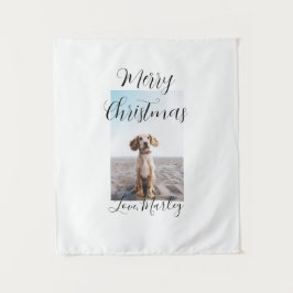 メリークリスマスペット犬の猫の写真の休日のギフト低 タペストリー