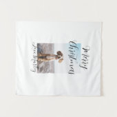 メリークリスマスペット犬の猫の写真の休日のギフト低 タペストリー (正面(横))