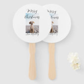 メリークリスマスペット犬の猫の写真の休日のギフト低 ハンドファン (正面&裏面)