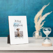 メリークリスマスペット犬の猫の写真の休日のギフト低 フォトプラーク (側面)