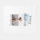 メリークリスマスペット犬の猫の写真の休日のギフト低 フリースブランケット (正面(横))