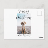 メリークリスマスペット犬の猫の写真の休日のギフト低 ポストカード (裏面)