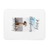 メリークリスマスペット犬の猫の写真の休日のギフト低 マグネット (横)